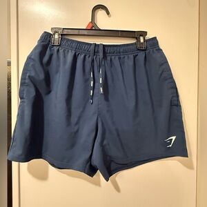 Gymshark Running Shorts Large Navy Blue Athletic Workout Gym Lightweight